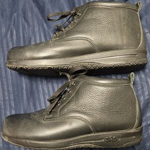 SAS Alpine Black Leather Lace-Up Boots